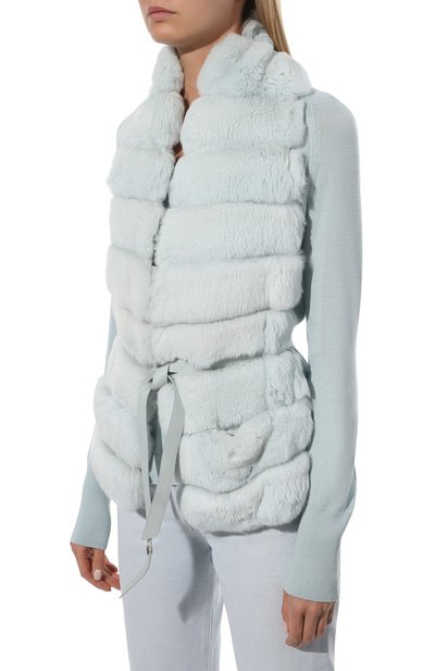 Кардиган с воротником из меха шиншиллы LORO PIANA, арт. FAF6112, фото 3