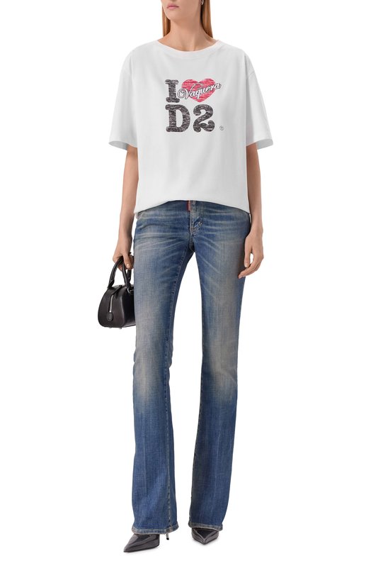 Хлопковая футболка Dsquared2 S72GD0594/D20020 Белый  S72GD0594/D20020 Фото 2