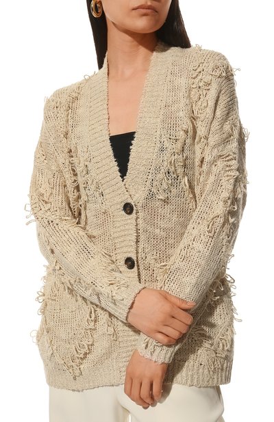 Кардиган из шелка и л ьна BRUNELLO CUCINELLI, арт. MCB385106, фото 3