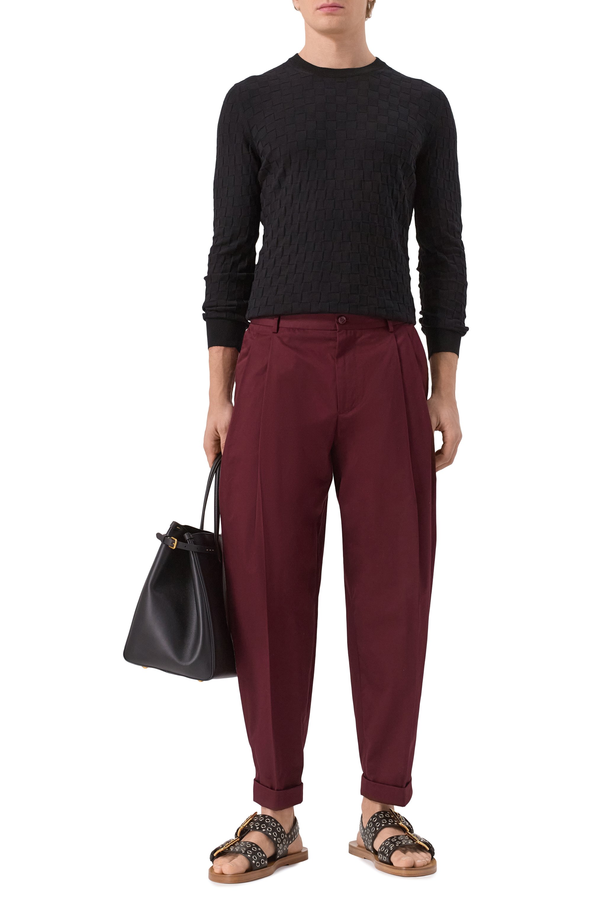 Хлопковый джемпер GRAN SASSO черного цвета по цене 25350 руб., арт. 57109/18040, фото 2 Хлопковый джемпер GRAN SASSO, арт. 57109/18040, фото 2