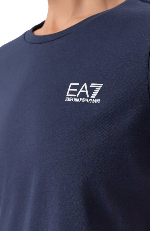 Хлопковая футболка EA7 7W001220/AF12503 Синий  7W001220/AF12503 Фото 5