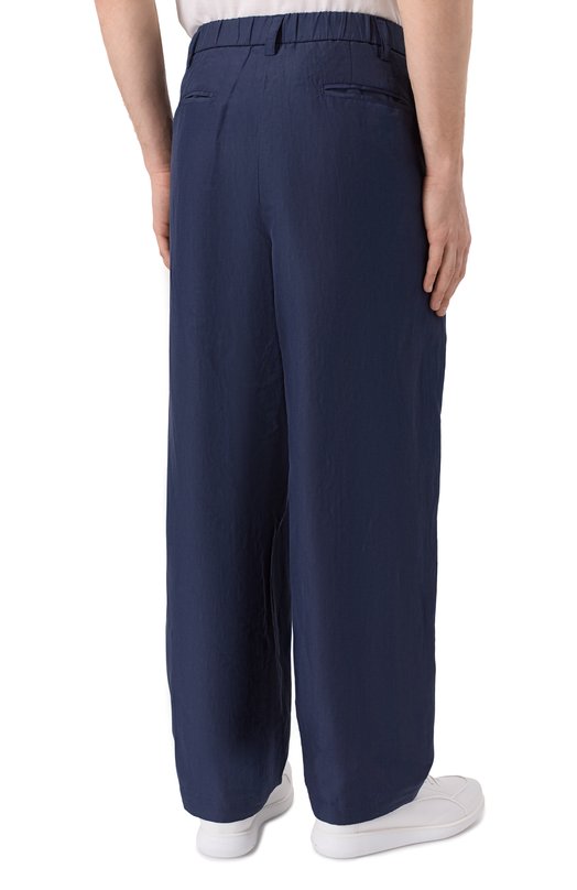 Брюки изо льна и шелка Giorgio Armani GM003358/TE20656 Синий  GM003358/TE20656 Фото 4
