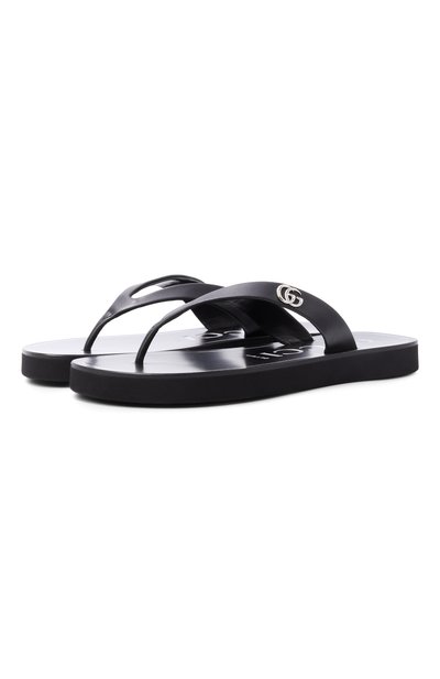 Женские кожаные шлепанцы GUCCI, арт. 854812/0R000