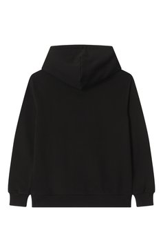 Детский хлопковое худи DOLCE & GABBANA черного цвета, арт. L4JWLI/G70SS/8-14 | Фото 2 (Материал внешний: Хлопок; Рукава: Длинные; Мальчики Кросс-КТ: Худи-одежда; Ростовка одежда: 8 лет | 128 см, 10 - 11 лет | 140 - 146см, 13 - 15 лет | 158 см)