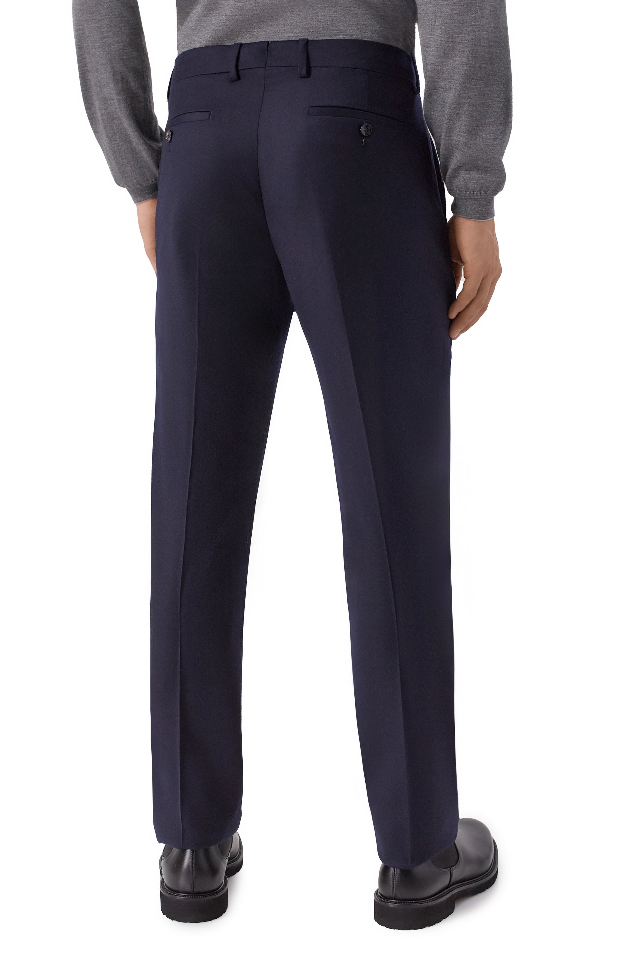 Брюки из шерсти и шелка BERWICH темно-синего цвета по цене 62950 руб., арт. VULCAN0 195/DR1483, фото 4 Брюки из шерсти и шелка BERWICH, арт. VULCAN0 195/DR1483, фото 4