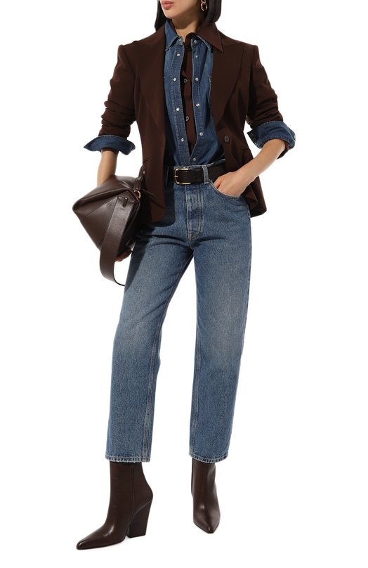 Шерстяной жакет Ralph Lauren Коричневый, фото 2