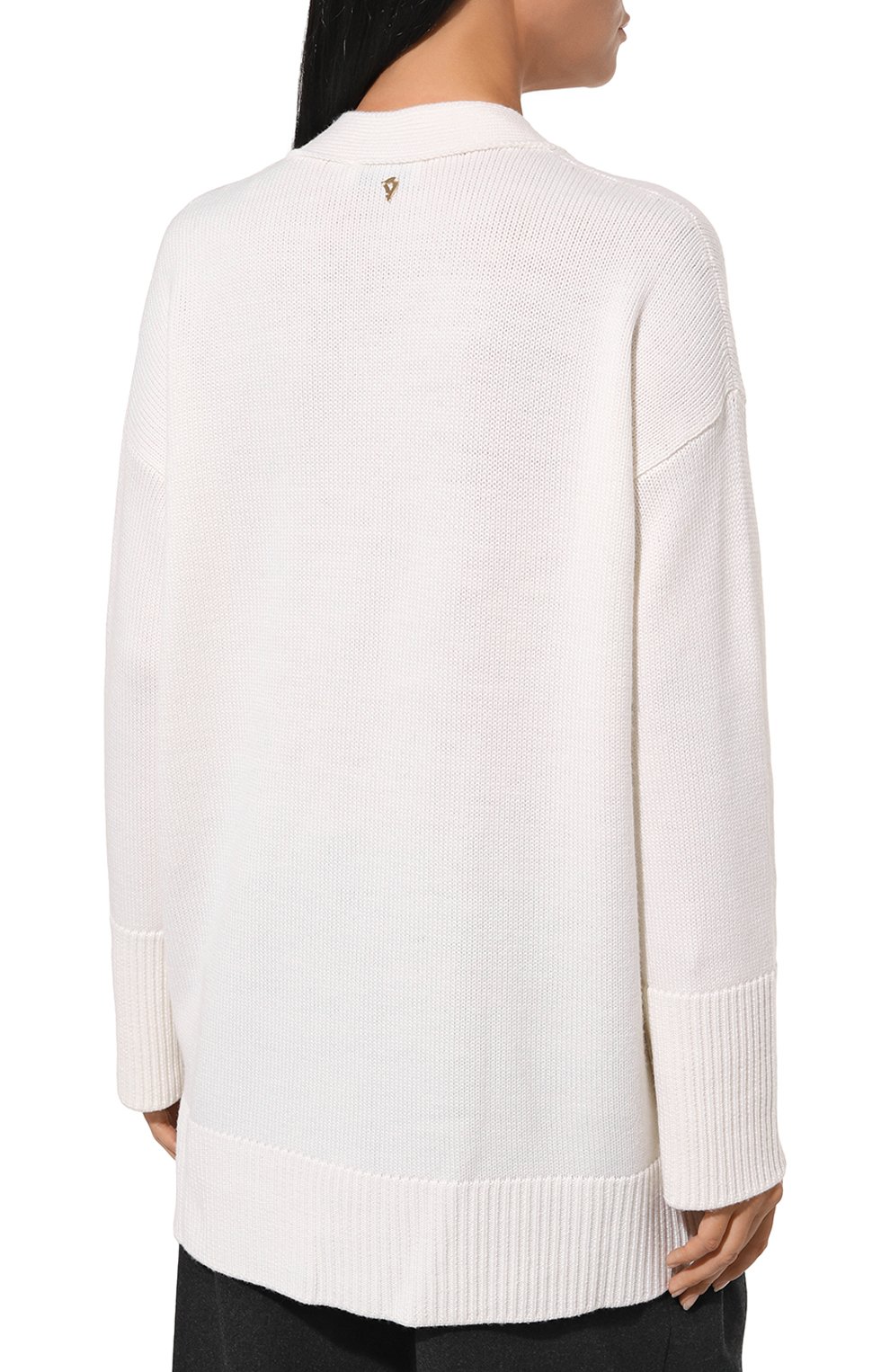 Шерстяной кардиган DONDUP белого цвета по цене 57350 руб., арт. DT277/M00796D 002, фото 4 Шерстяной кардиган DONDUP, арт. DT277/M00796D 002, фото 4