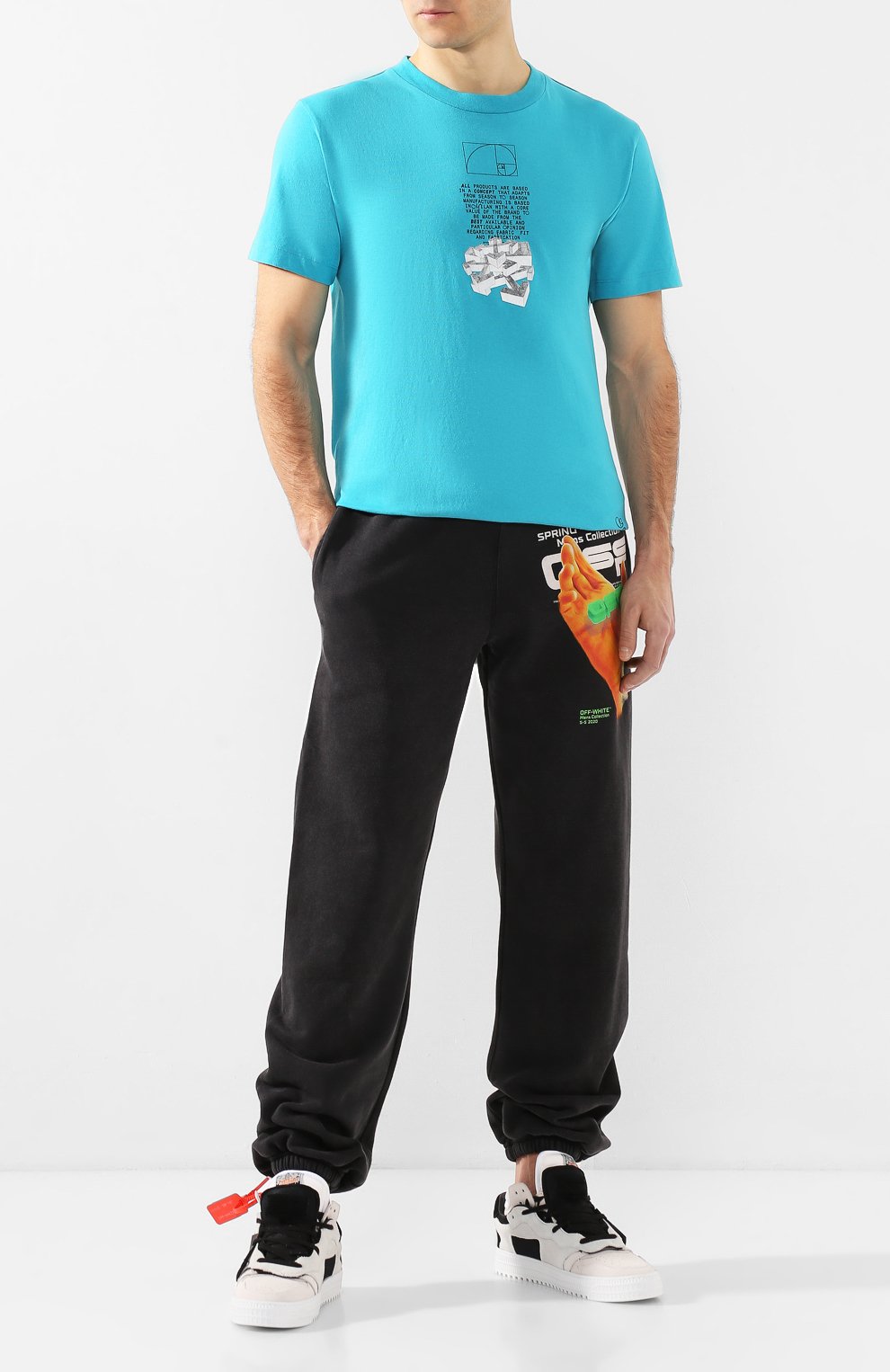 Хлопковая футболка OFF-WHITE, арт. 0MAA027R201850053901, фото 2