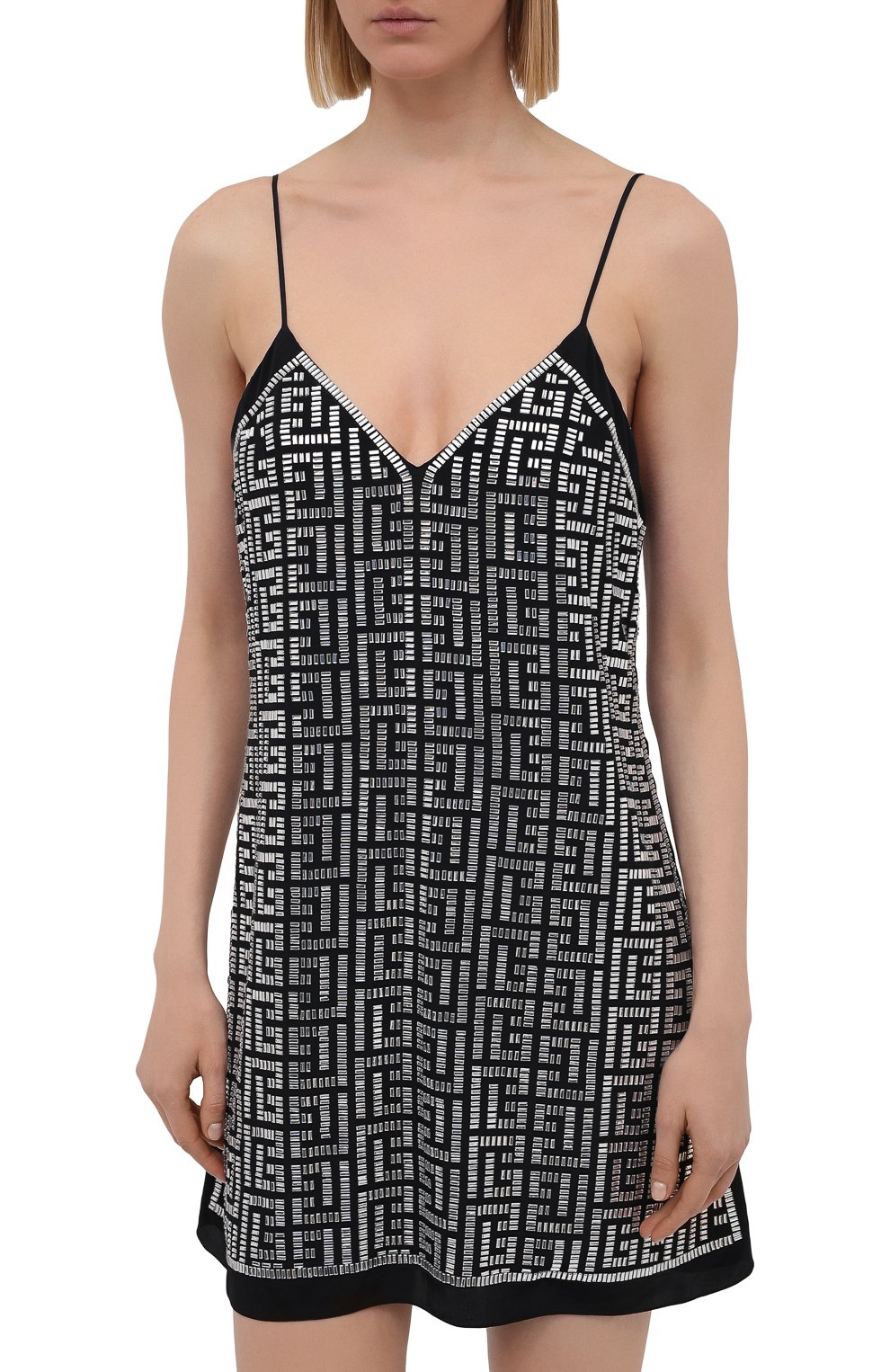 Платье BALMAIN черно-белого цвета по цене 454000 руб., арт. VF0R2000/P084, фото 3 Платье BALMAIN, арт. VF0R2000/P084, фото 3