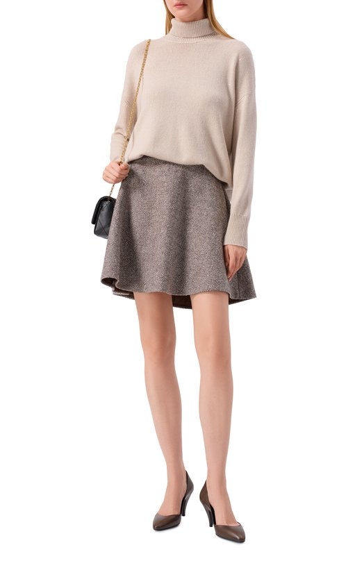Шерстяная юбка Brunello Cucinelli MG529G3919 Бежевый  MG529G3919 Фото 2