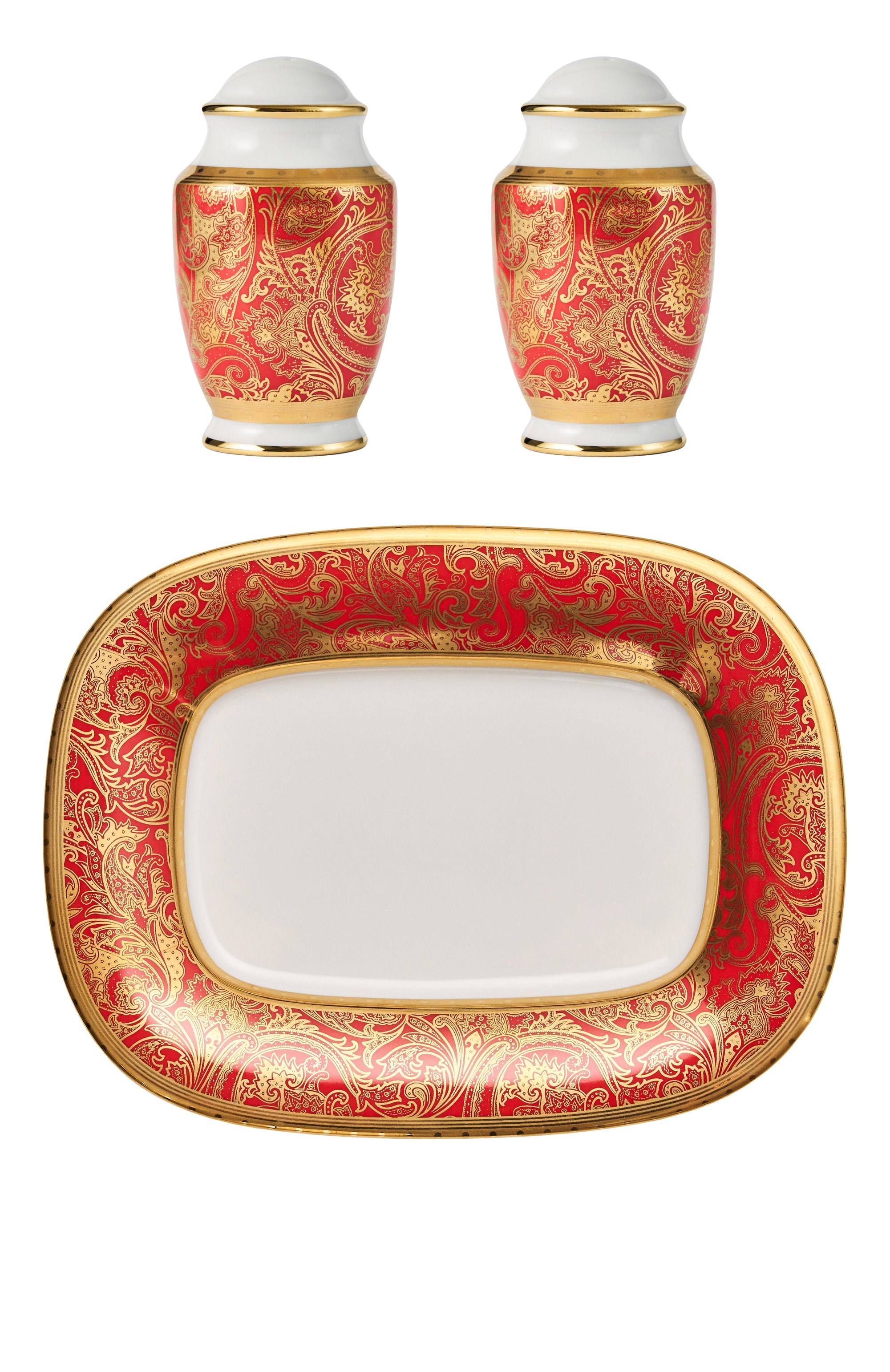 Набор из солонки и перечницы на подносе velin red STEFANO RICCI, арт. 0SALPEP001/VELIN6/C. 1036, фото 1