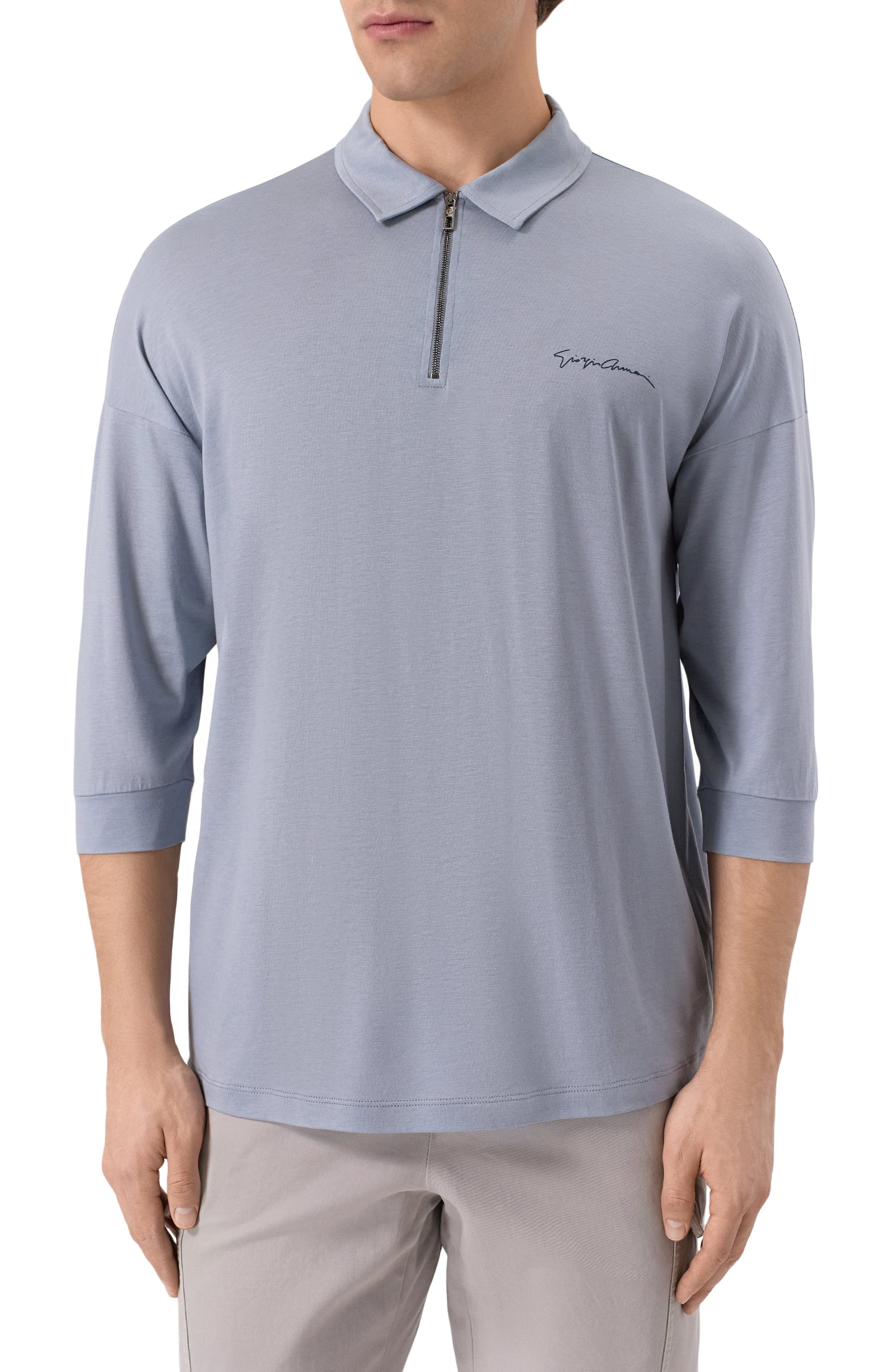 Поло из лиоцелла и хлопка GIORGIO ARMANI, арт. 3DSF53/SJCBZ, фото 3