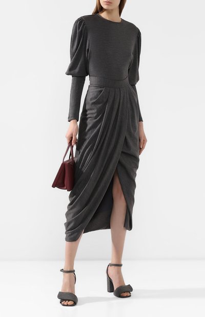 Шерстяной пуловер ISABEL MARANT серого цвета по цене 34800 руб., арт. HT1571-19H029I/DAVALLIA, фото 2 Шерстяной пуловер ISABEL MARANT, арт. HT1571-19H029I/DAVALLIA, фото 2