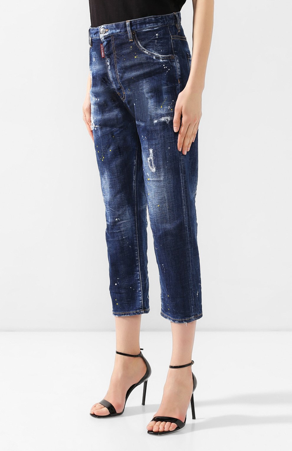 Укороченные джинсы DSQUARED2 синего цвета по цене 38500 руб., арт. S72LB0181/S30342, фото 3 Укороченные джинсы DSQUARED2, арт. S72LB0181/S30342, фото 3