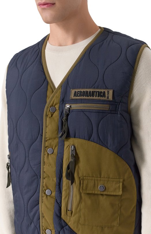 Утепленный жилет Aeronautica Militare AB3008UCT04211 Синий  AB3008UCT04211 Фото 5