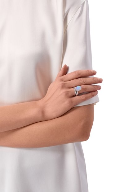 Женское кольцо с белым опалом и топазами MOONKA, арт. OPL-925SL-RG00-OPL