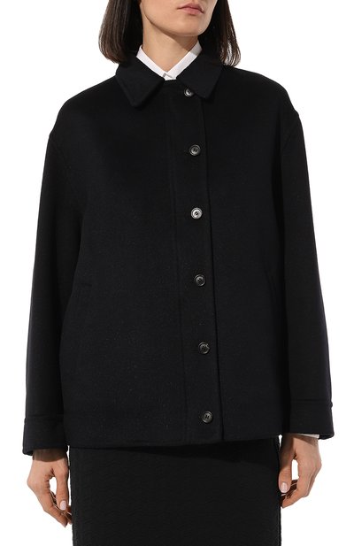 Шерстяное полупальто PRADA темно-синего цвета по цене 310000 руб., арт. P559H-03H-F0008-192, фото 3 Шерстяное полупальто PRADA, арт. P559H-03H-F0008-192, фото 3