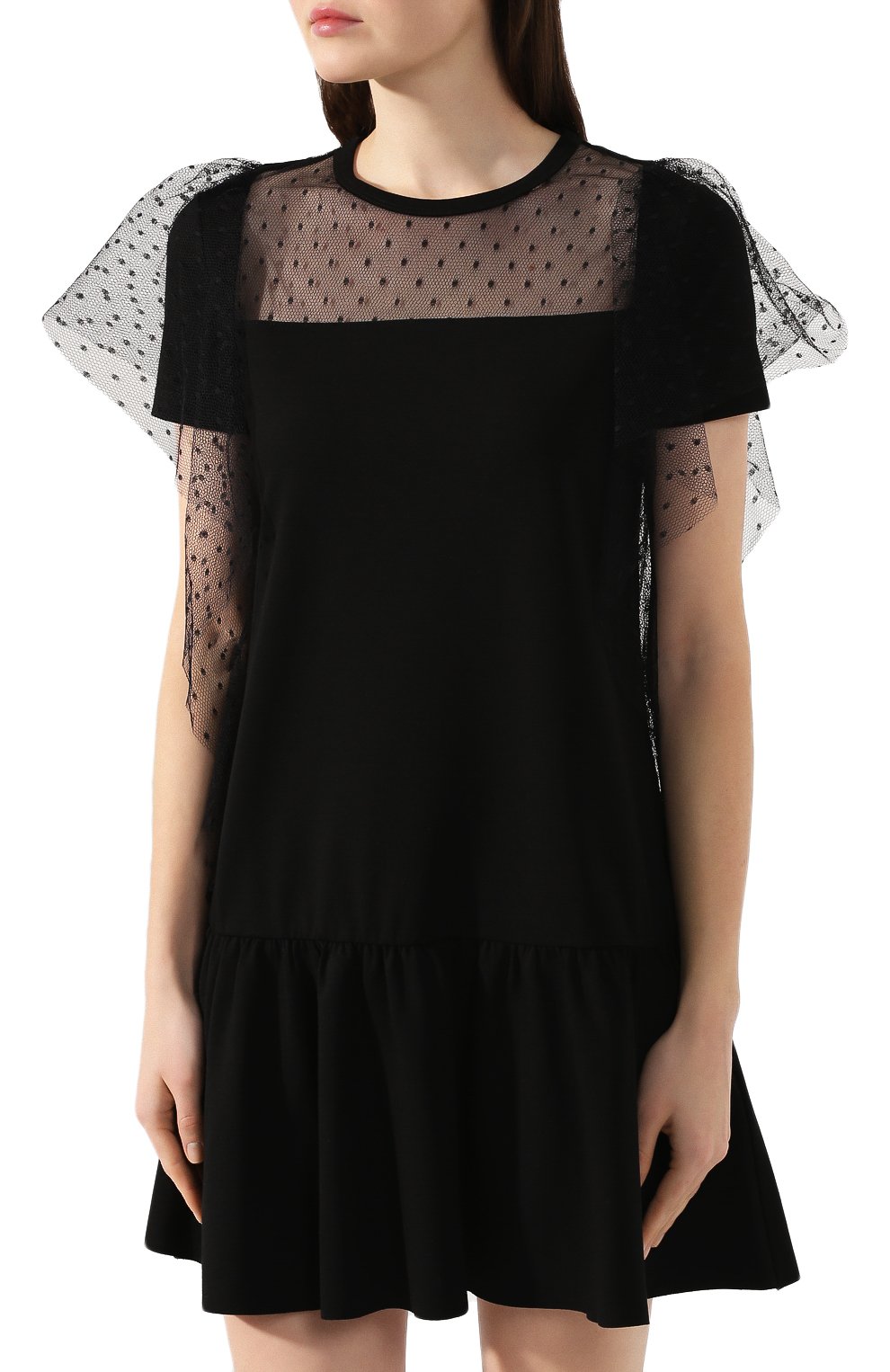 Платье из вискозы REDVALENTINO черного цвета по цене 46050 руб., арт. TR3MJ03P/4UG, фото 3 Платье из вискозы REDVALENTINO, арт. TR3MJ03P/4UG, фото 3
