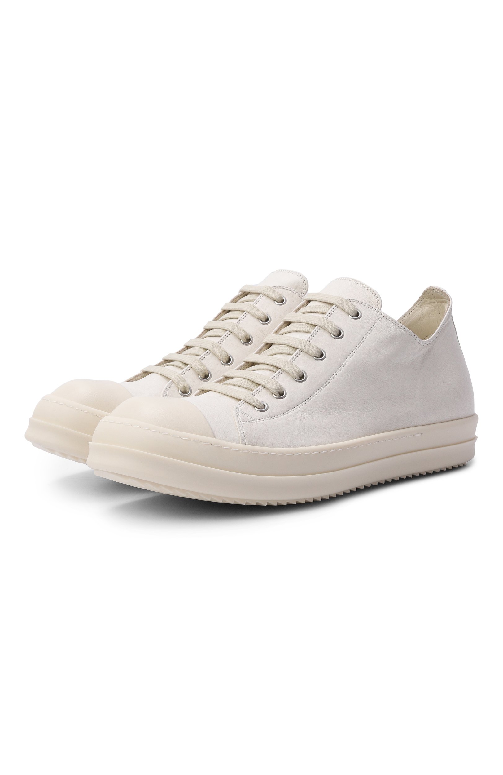 Кожаные кеды tower low RICK OWENS молочного цвета по цене 99500 руб., арт. RU02F4891/LBH, фото 1 Кожаные кеды tower low RICK OWENS, арт. RU02F4891/LBH, фото 1