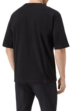 Мужская хлопковая футболка DSQUARED2 черного цвета, арт. S74GD1399/D20020 | Фото 4 (Рукава: 3/4; Драгоценные камни: Проставлено; Длина (для топов): Стандартные; Материал сплава: Проставлено; Принт: С принтом; Стили: �Кэжуэл; Материал внешний: Хлопок; Кросс-КТ: Джерси; Мужское Кросс-КТ: Футболка-одежда)