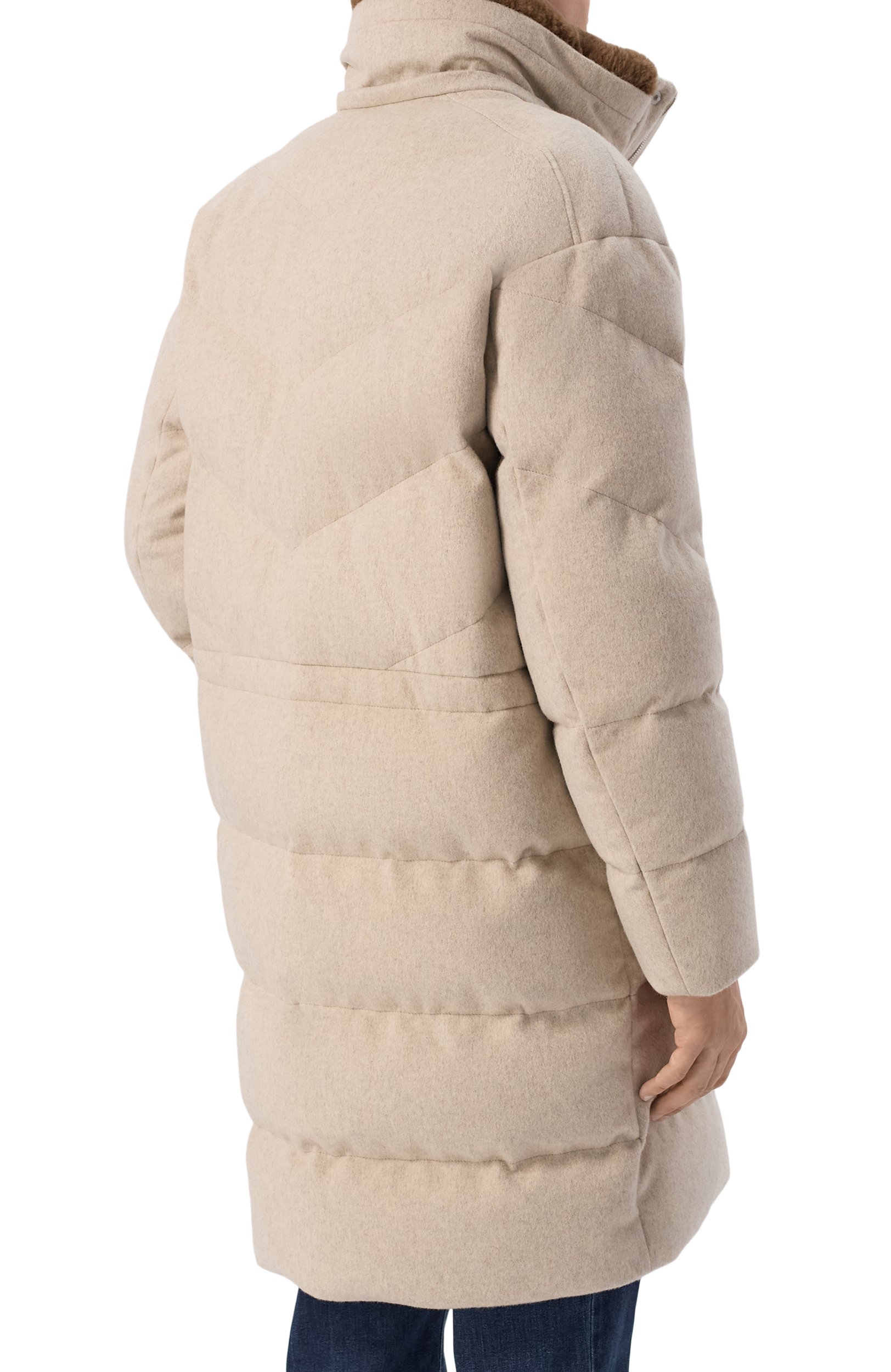 Пуховик из кашемира и шерсти с воротником из бобра KITON, арт. UGK208CK0271L, фото 6