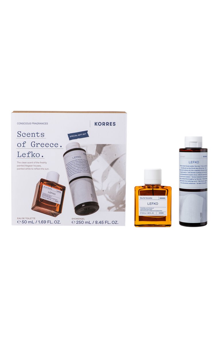 Подарочный набор lefko (50+250ml) KORRES бесцветного цвета, арт. 5203069127663 | Фото 1 (Региональные ограничения белый список (Axapta Mercury): Не проставлено; Нос: Не проставлено; Косметика кросс-кт: Парфюмерия У, Уход У; Обьем косметики: 50+250ml; Ограничения доставки: flammable)
