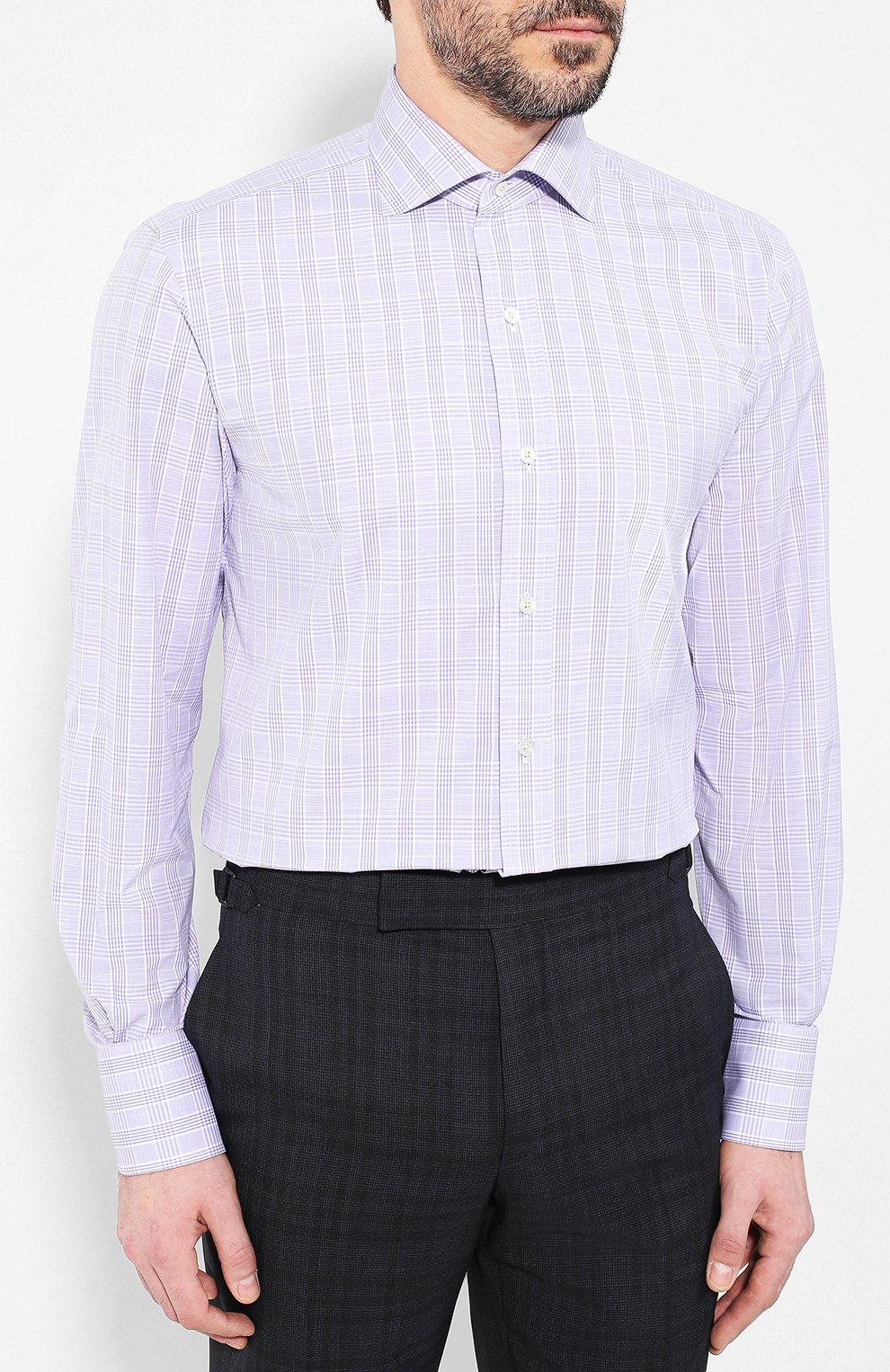 Хлопковая рубашка TOM FORD сиреневого цвета по цене 68250 руб., арт. 5FT150/94C1AX, фото 3 Хлопковая рубашка TOM FORD, арт. 5FT150/94C1AX, фото 3