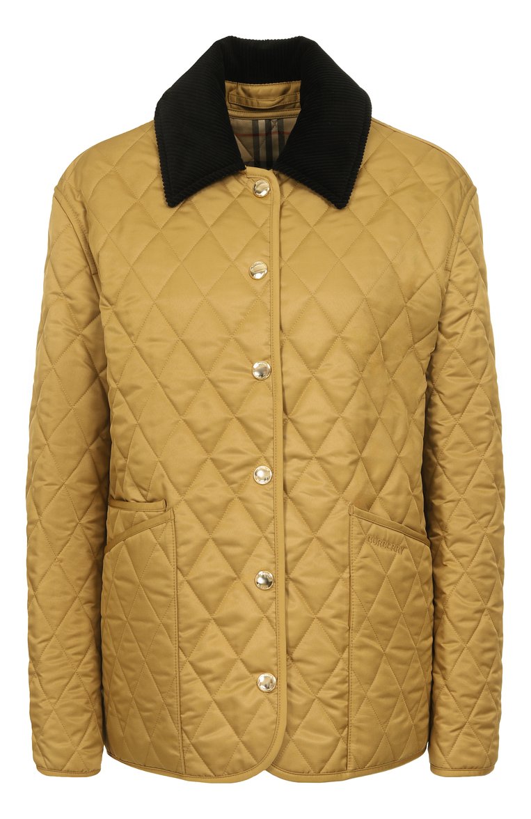 Женская куртка BURBERRY бежевого цвета, арт. 8108989 | Фото 1 (Материал внешний: Синтетический материал; Материал подклада: Хлопок; Рукава: Длинные; Длина (верхняя одежда): Короткие; Кросс-КТ: Куртка, Легкие; Стили: Кэжуэл)
