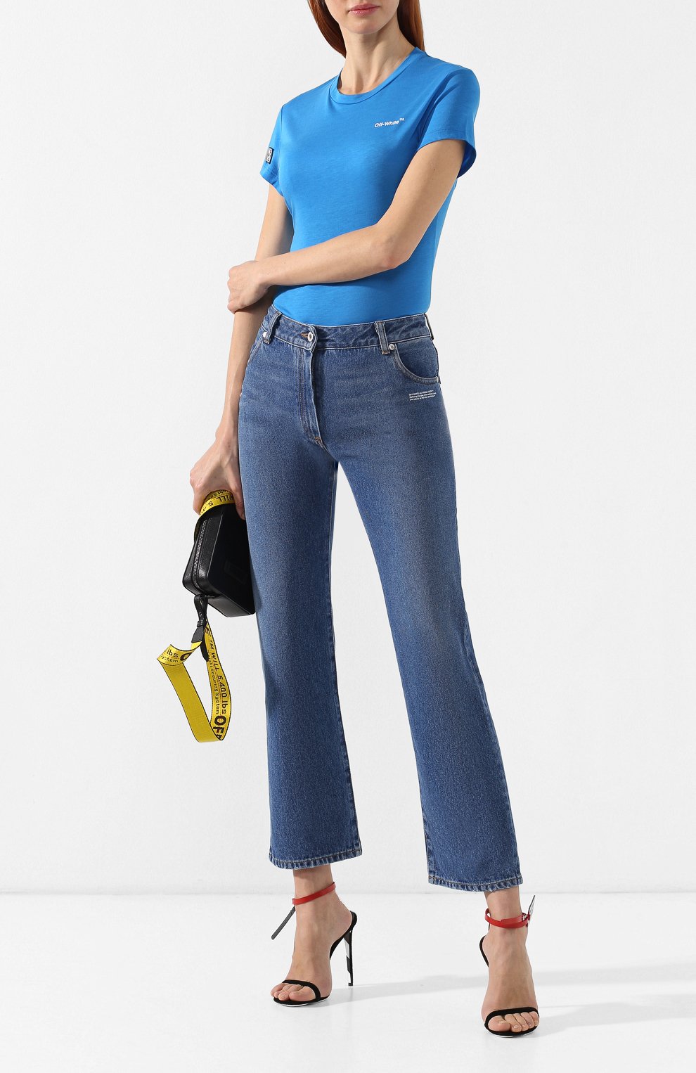 Джинсы OFF-WHITE синего цвета по цене 34450 руб., арт. 0WYA004R197730578700, фото 2 Джинсы OFF-WHITE, арт. 0WYA004R197730578700, фото 2