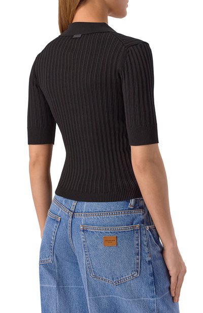 Поло из вискозы и хлопка JUUN.J черного цвета по цене 43550 руб., арт. JW5851W04, фото 4 Поло из вискозы и хлопка JUUN.J, арт. JW5851W04, фото 4