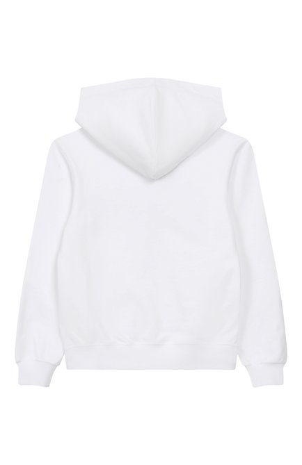 Детский хлопковое худи DSQUARED2 белого цвета, арт. DQ2744/D0ACC | Фото 2 (Рукава: Длинные; Материал внешний: Хлопок; Драгоценные камни: Проставлено; Материал сплава: Проставлено)