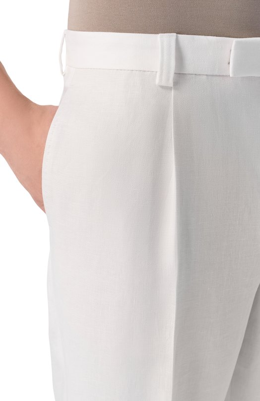 Льняные брюки BOSS Camel 50561375 Белый  50561375 Фото 5