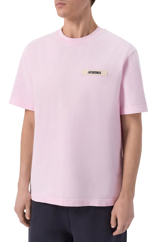 Хлопковая футболка Jacquemus 25HTSM00133/AJ00226 Розовый  25HTSM00133/AJ00226 Фото 3