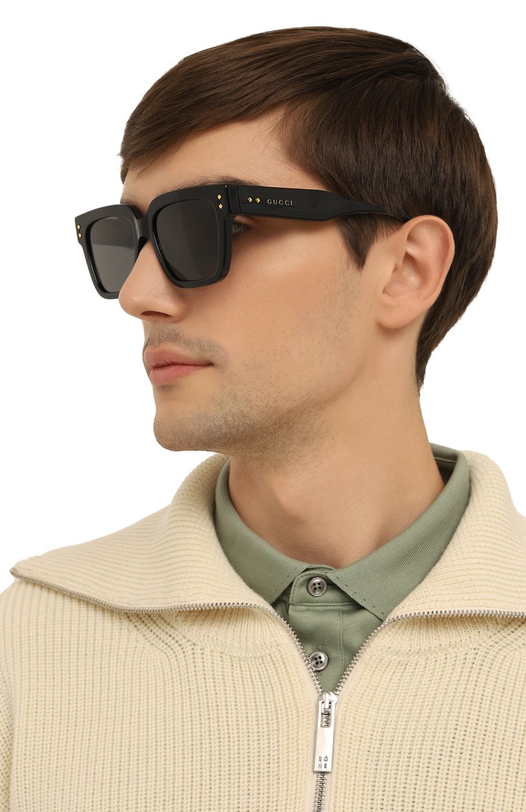 Женские солнцезащитные очки GUCCI черного цвета, арт. GG1084S 001 | Фото 3 (Нос: Не проставлено; Региональные ограничения белый список (Axapta Mercury): Не проставлено; Тип очков: С/з; Материал: Пластик; Очки форма: Квадратные; Оптика Гендер: оптика-женское)
