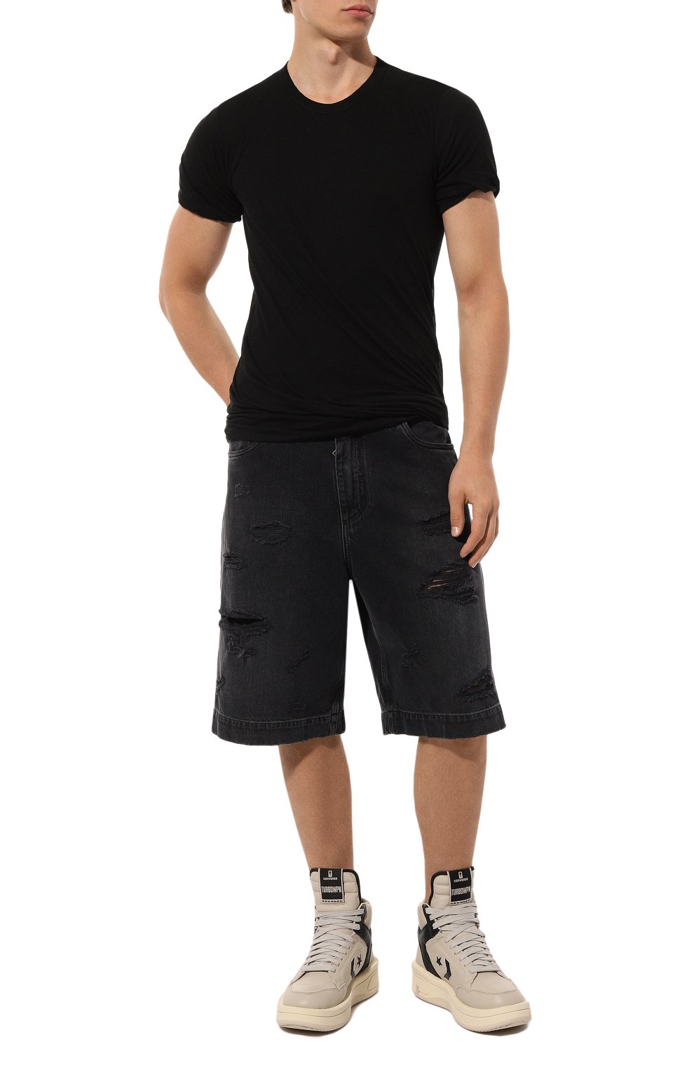 Хлопковая футболка RICK OWENS, арт. RU02D6256/UC, фото 2