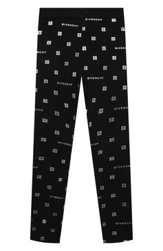 Детские хлопковые легинсы GIVENCHY черного цвета, арт. H14211/6A-12A | Фото 1 (Нос: Не проставлено; Материал внешний: Хлопок; Девочки Кросс-КТ: Леггинсы-одежда; Ростовка одежда: 6 лет | 116 см, 8 лет | 128 см, 12 лет | 152 см, 10 - 11 лет | 140 - 146см)