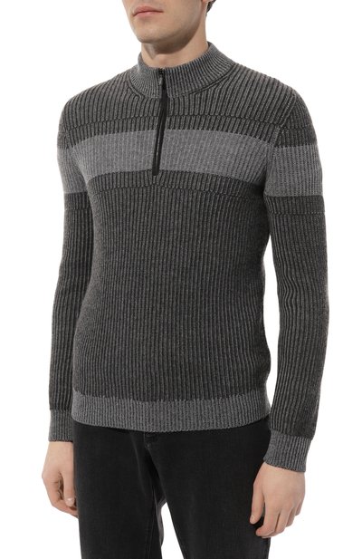 Свитер из кашемира и шерсти ZILLI темно-серого цвета по цене 122500 руб., арт. KZMC01M0223VBIC00, фото 3 Свитер из кашемира и шерсти ZILLI, арт. KZMC01M0223VBIC00, фото 3