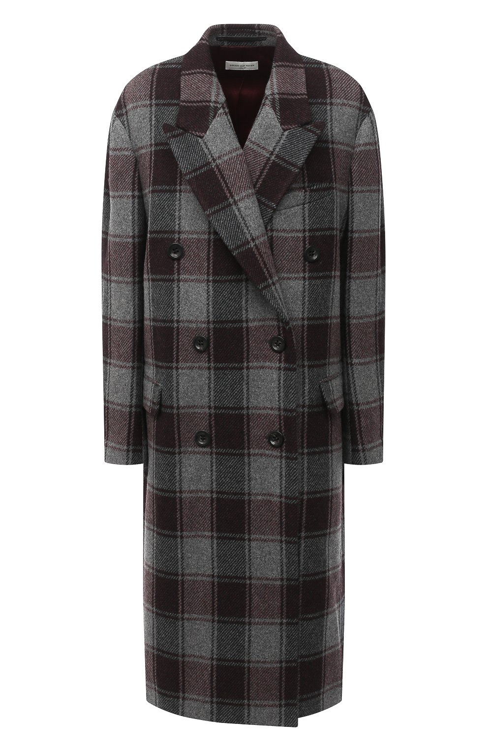 Шерстяное пальто DRIES VAN NOTEN бордового цвета по цене 192500 руб., арт. 202-10225-1132, фото 1 Шерстяное пальто DRIES VAN NOTEN, арт. 202-10225-1132, фото 1