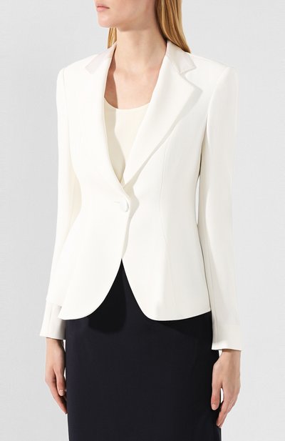 Жакет EMPORIO ARMANI белого цвета по цене 78900 руб., арт. 4NG18T/42013, фото 3 Жакет EMPORIO ARMANI, арт. 4NG18T/42013, фото 3