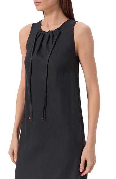 Платье изо льна и вискозы LORENA ANTONIAZZI черного цвета по цене 106000 руб., арт. P2640AB22A/3347, фото 4 Платье изо льна и вискозы LORENA ANTONIAZZI, арт. P2640AB22A/3347, фото 4