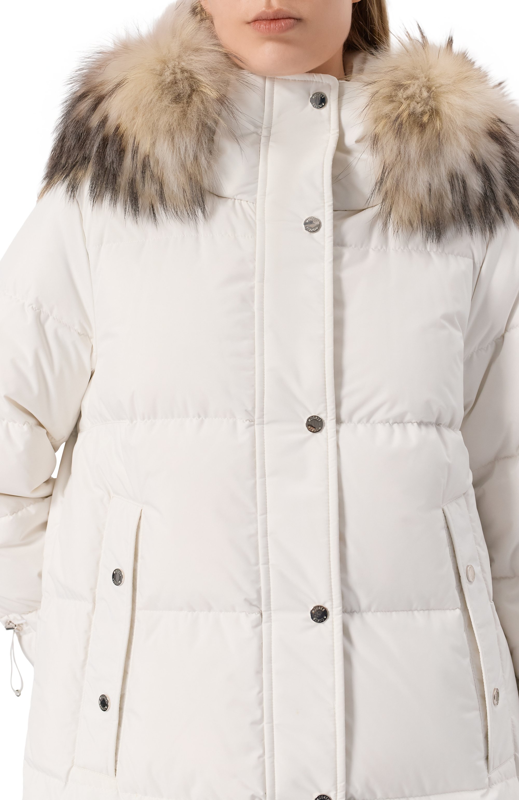 Пуховик MOORER белого цвета по цене 369500 руб., арт. BREUIL/FUR-STP, фото 5 Пуховик MOORER, арт. BREUIL/FUR-STP, фото 5