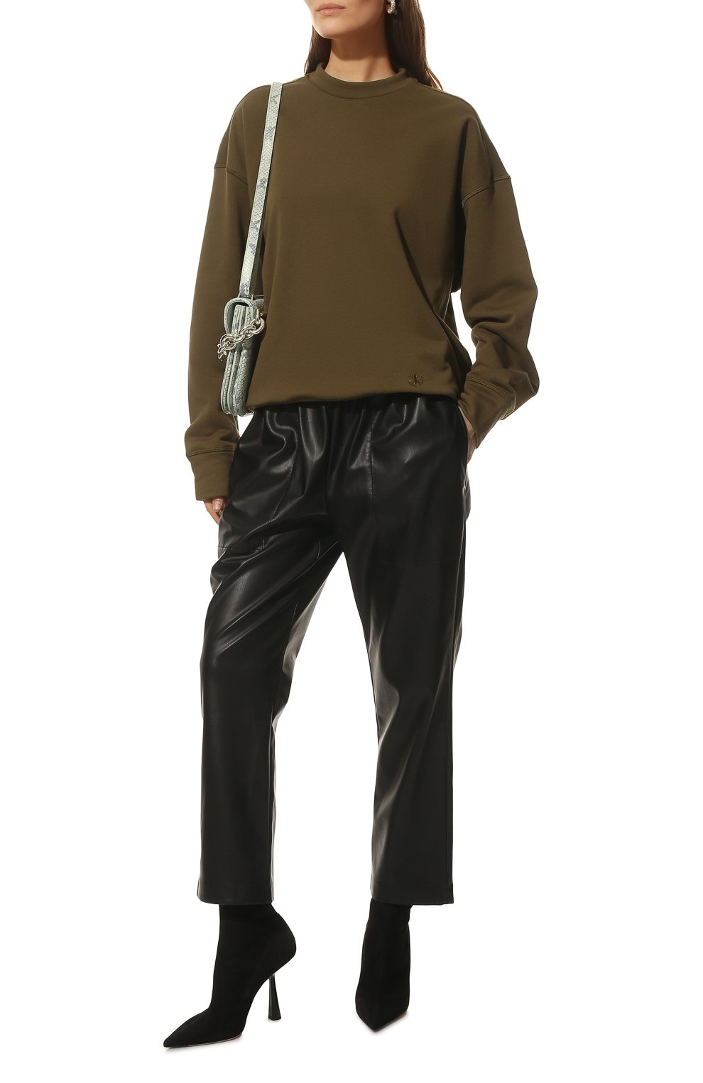 Хлопковый свитшот JIL SANDER хаки цвета по цене 46150 руб., арт. JPPU707516-WU248608, фото 2 Хлопковый свитшот JIL SANDER, арт. JPPU707516-WU248608, фото 2