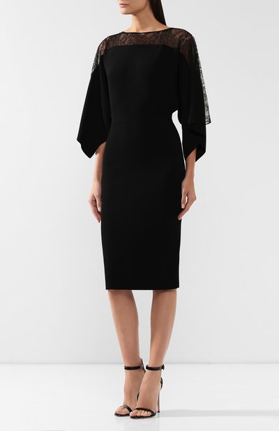 Платье из вискозы VALENTINO черного цвета по цене 299500 руб., арт. SB3KD01N4QG, фото 3 Платье из вискозы VALENTINO, арт. SB3KD01N4QG, фото 3
