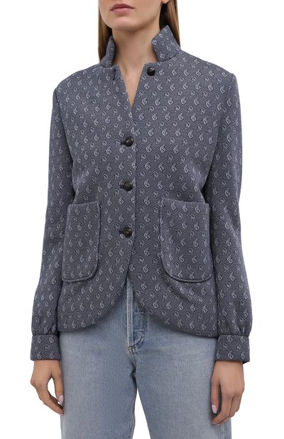 Жакет из вискозы GIORGIO ARMANI синего цвета по цене 159500 руб., арт. 6KAG51/AJVPZ, фото 3 Жакет из вискозы GIORGIO ARMANI, арт. 6KAG51/AJVPZ, фото 3