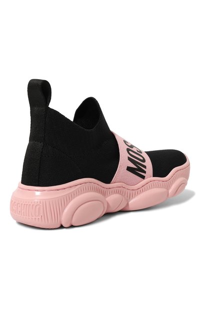 Текстильные кроссовки MOSCHINO черного цвета по цене 25850 руб., арт. 76032/28-35, фото 3 Текстильные кроссовки MOSCHINO, арт. 76032/28-35, фото 3