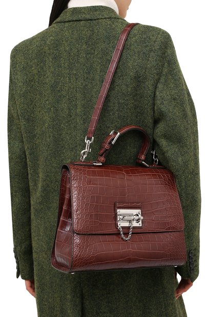 Сумка monica из кожи крокодила DOLCE & GABBANA темно-коричневого цвета по цене 2270000 руб., арт. 0116/BB5825/A2014, фото 5 Сумка monica из кожи крокодила DOLCE & GABBANA, арт. 0116/BB5825/A2014, фото 5