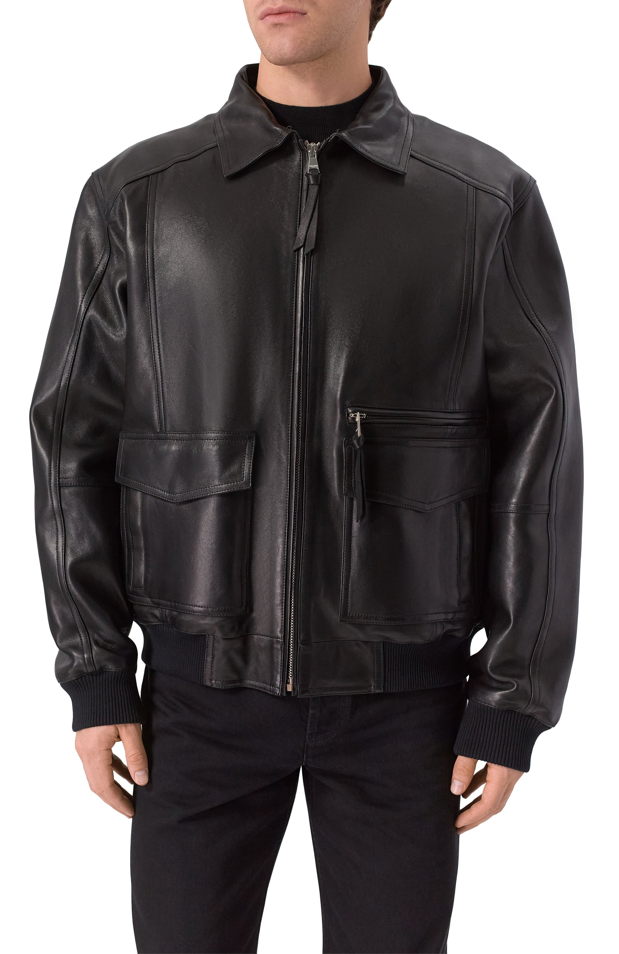 Кожаный бомбер BALMAIN, арт. FH0TF998/LC62, фото 3