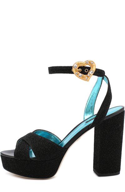 Текстильные босоножки keira на устойчивом каблуке и платформе DOLCE & GABBANA, арт. CR0567/AH928, фото 3