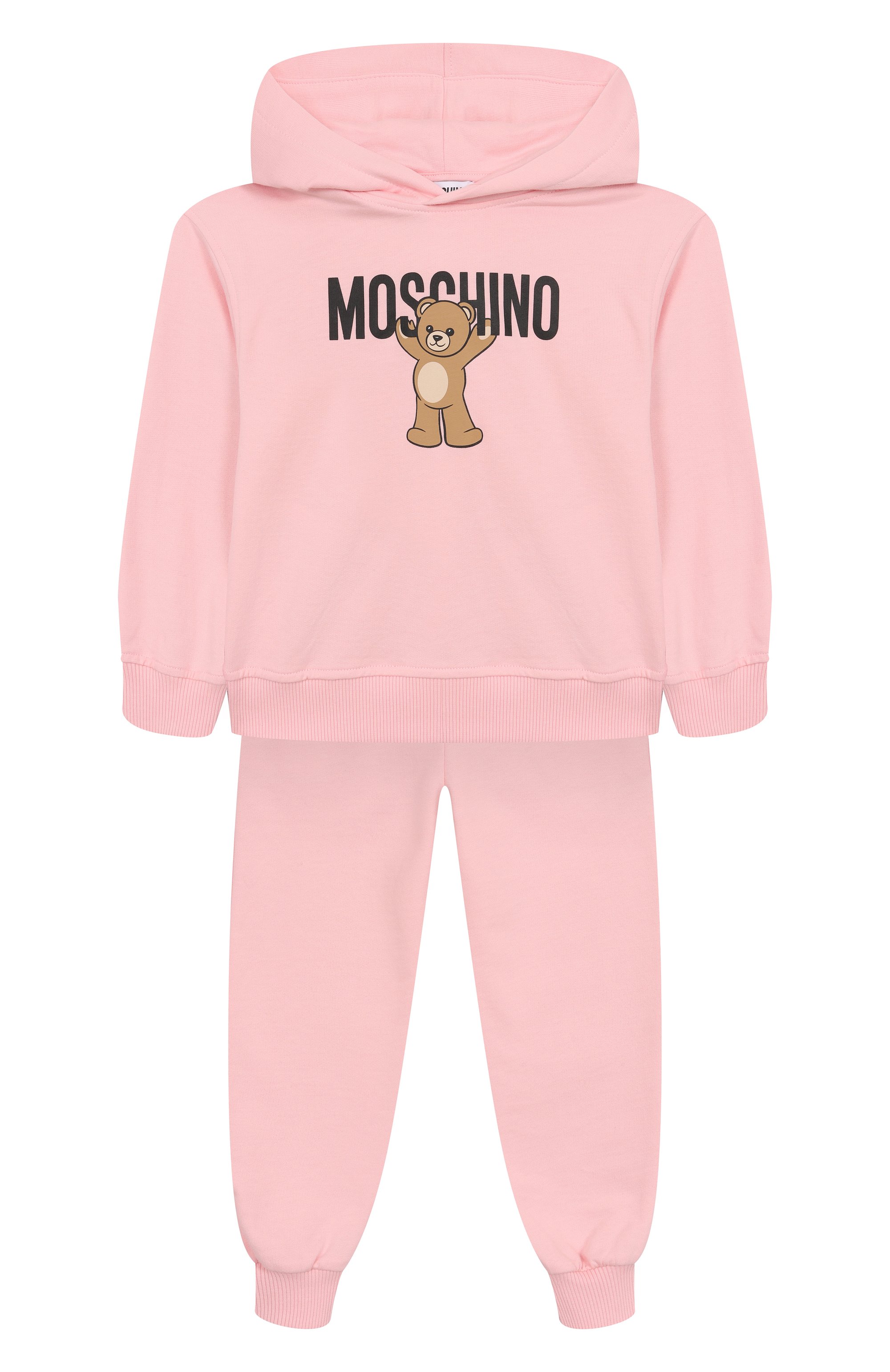 Комплект из худи и брюк MOSCHINO светло-розового цвета по цене 24900 руб., арт. HUK04A/LCA40/4-8, фото 1 Комплект из худи и брюк MOSCHINO, арт. HUK04A/LCA40/4-8, фото 1
