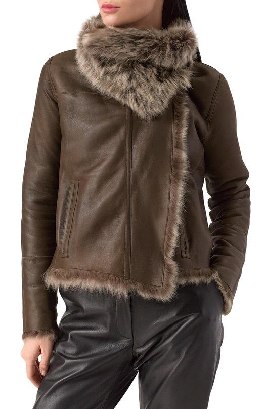 Дубленка из овчины Yves Salomon 25WYV60868MERL Серый  25WYV60868MERL Фото 6